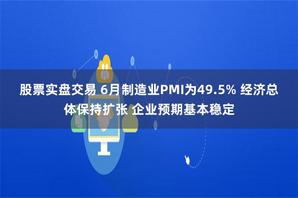 股票实盘交易 6月制造业PMI为49.5% 经济总体保持扩张 企业预期基本稳定