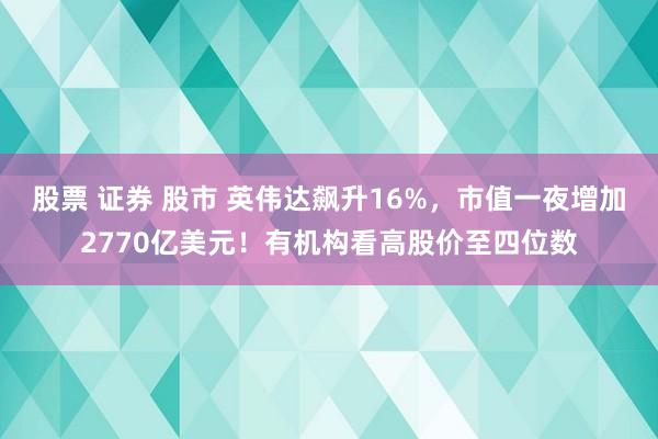 股票 证券 股市 英伟达飙升16%，市值一夜增加2770亿美元！有机构看高股价至四位数