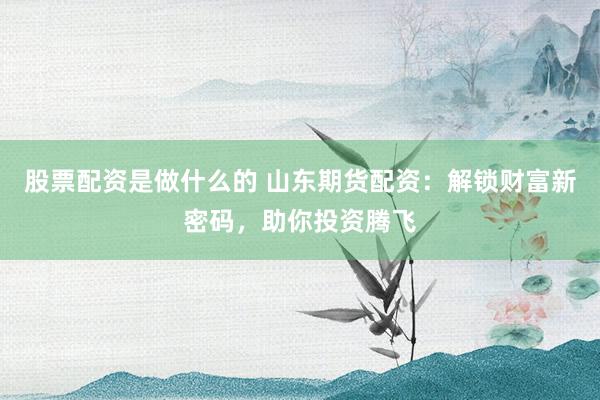 股票配资是做什么的 山东期货配资：解锁财富新密码，助你投资腾飞